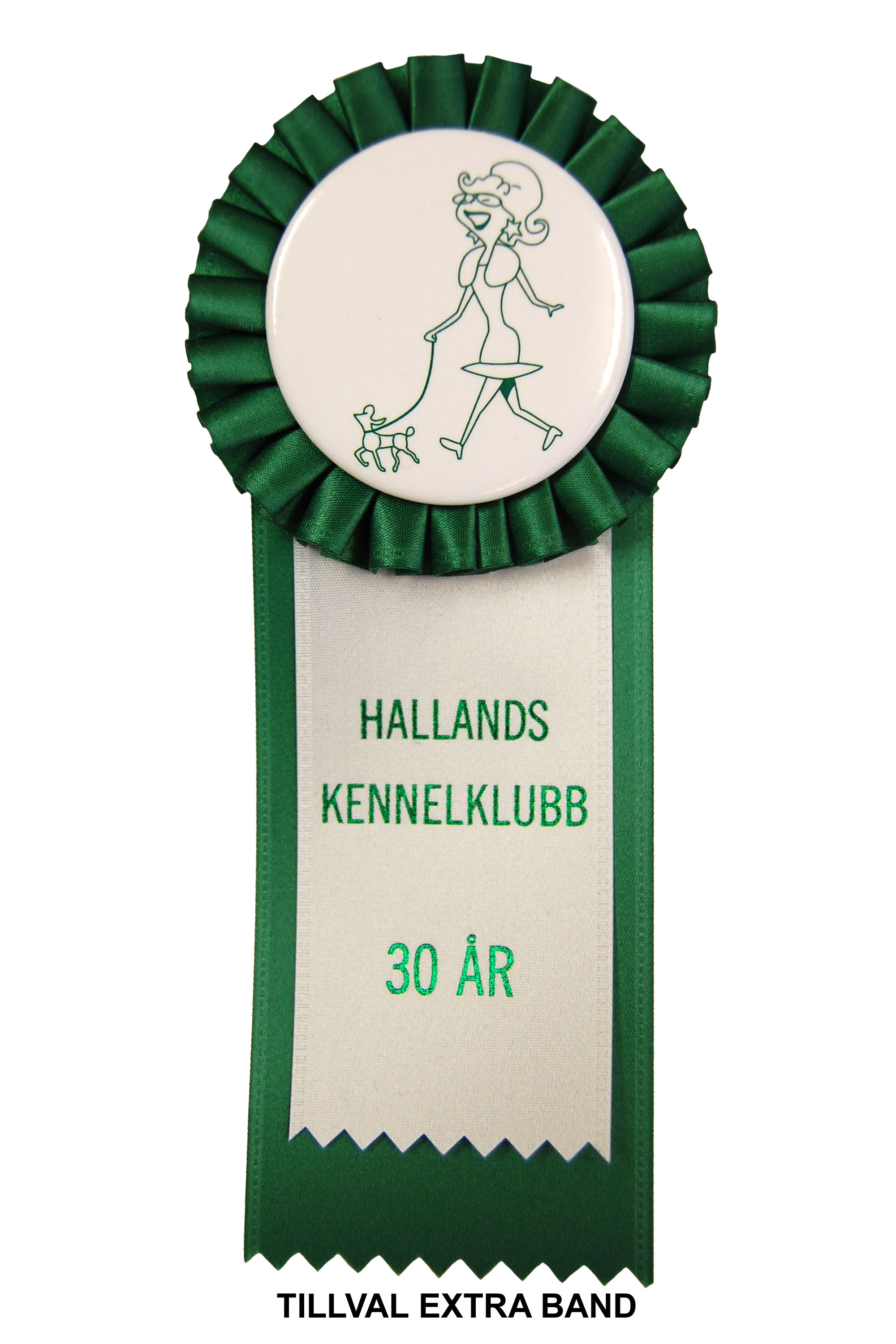 6200-1 - Rosett 17 cm, överliggande band, hund, event  - 7