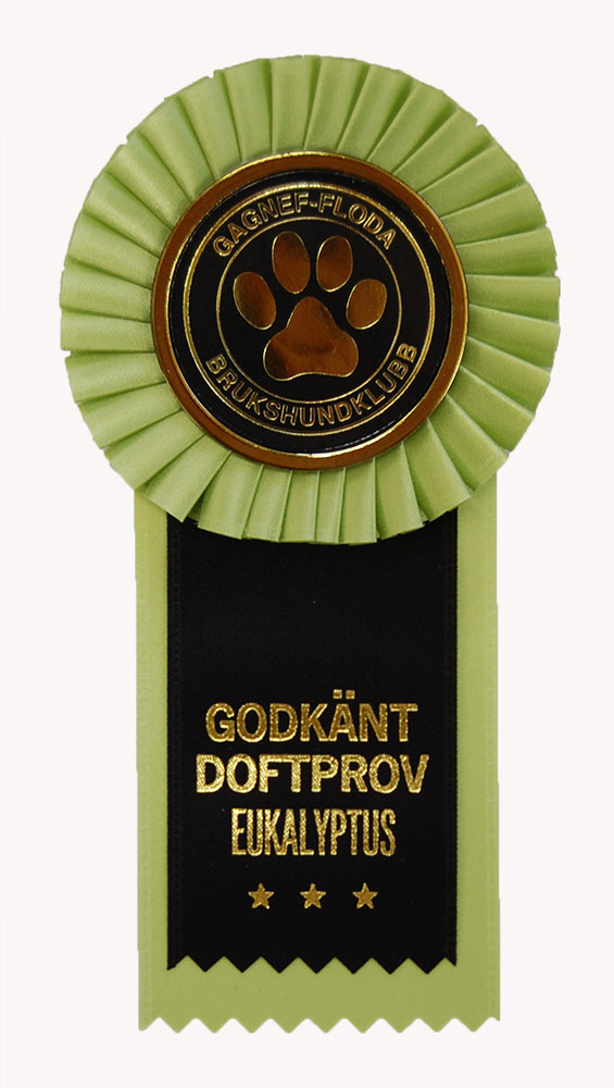 6200-1 - Rosett 17 cm, överliggande band, hund, event  - 2