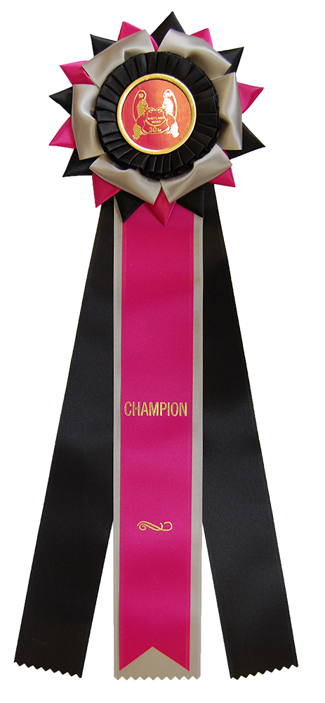 6294 - Rosett för häst, hund, event, 4 band, 45 cm - 4