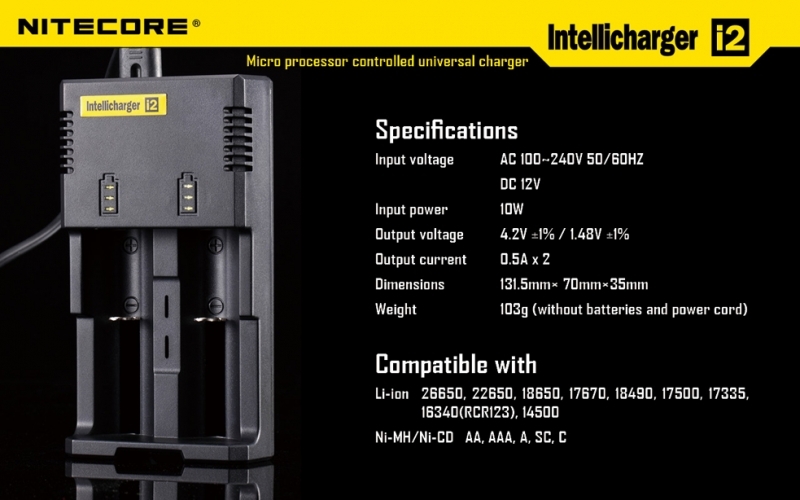 Intellicharger Nitecore batteriladdare - 2