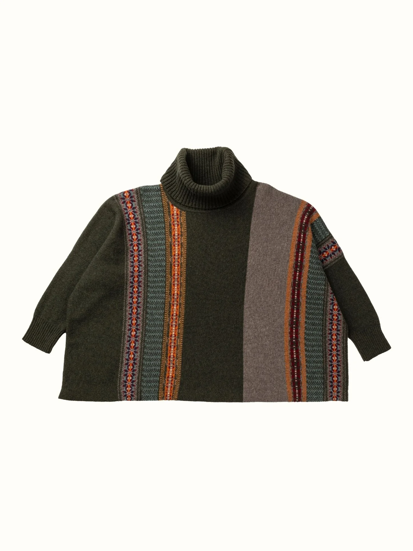 Monterose  merino wool poncho/sweater bracken - 4
