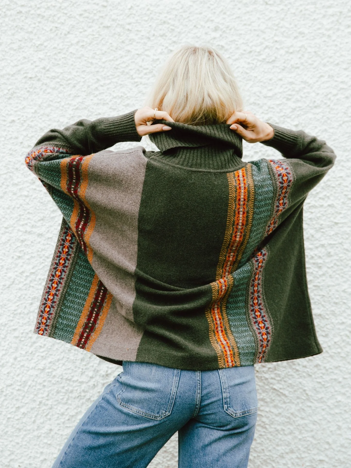 Monterose  merino wool poncho/sweater bracken - 3