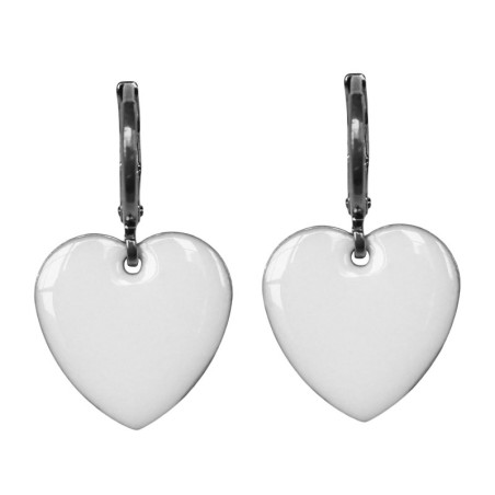 White heart-earrings 