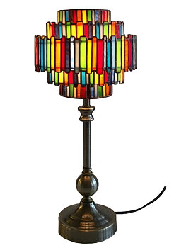 Målt glass bordlampe Rainbow Ø 22cm