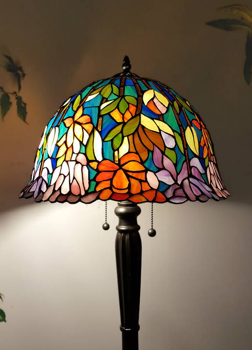 Tiffany lampe Polarfox - Stehlampe Lotus Ø 39cm