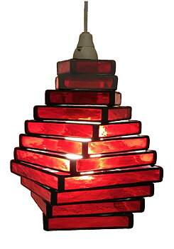 Tiffanylampa Fönsterlampa Cocoon Red Ø16cm
