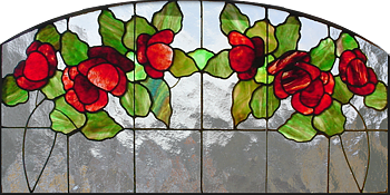Lituð gler gluggi Wild Roses