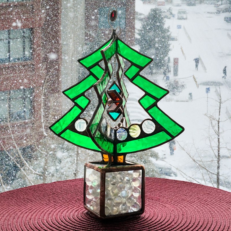 Stained Glass Decoration "Christmas Tree" ↕ 25cm - 3