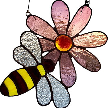 Målat glas Sun Catcher Bee ↕ 20cm