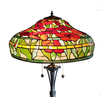 Tiffanylampa Golvlampa Poppy Ø 49 cm