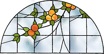 Lituð gler gluggi Oranges