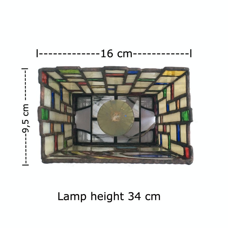 Målat glas abstrakt design  bordslampa Matilda ↕ 34cm - 4