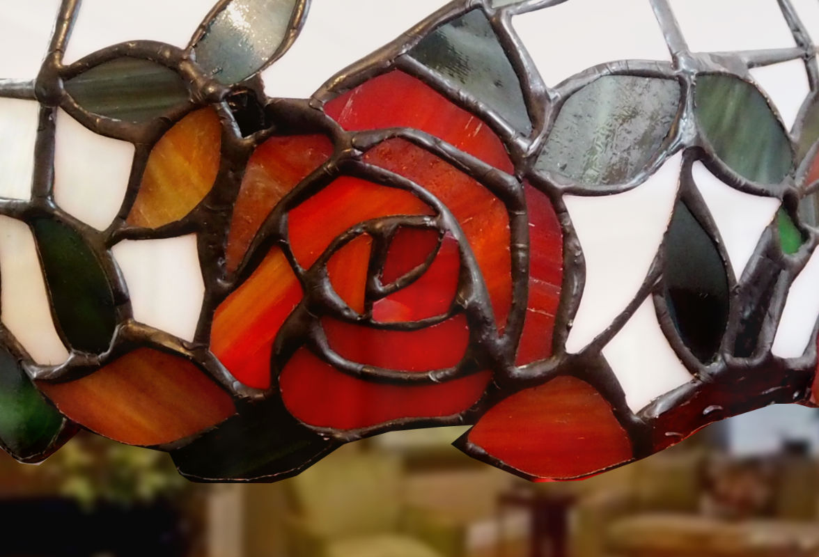 18Inch Zweifarbige Rose Stehleuchte Tiffany-Art-Buntglas-Deckenfluter  Stehleuchte Europäische Weinlese Warm Romantische Große Lampe Restaurant  Bar Mit E27 : : Beleuchtung