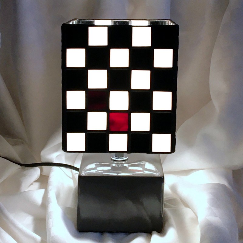 Lituð gler mósaík borðslampa ↕ 26cm - 3