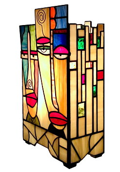 Målat glas abstrakt design  bordslampa ↕ 33cm