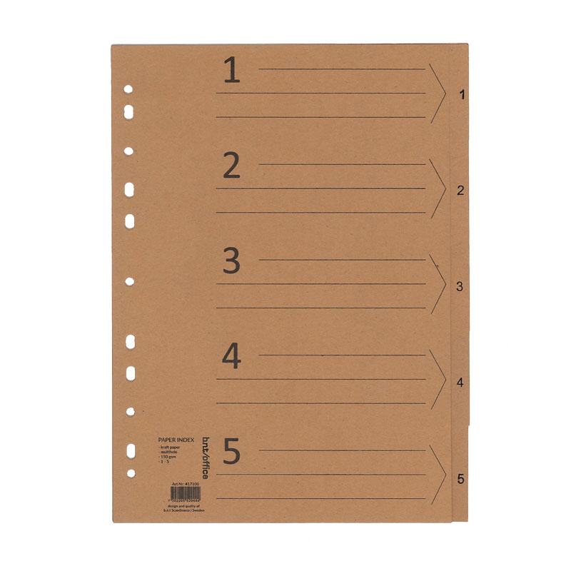  1-5 Register Kraftpapper 150g