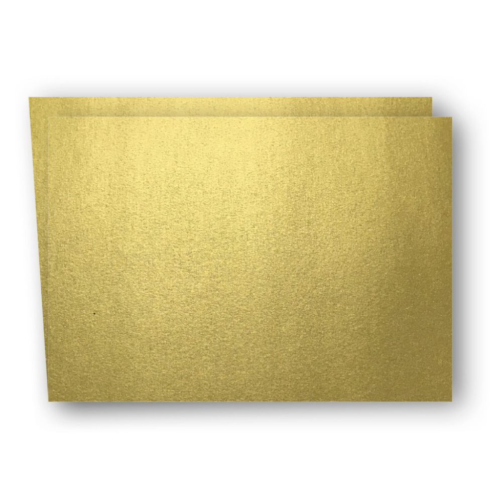A6 Kort Dubbla Liggande 5-Pack Guld