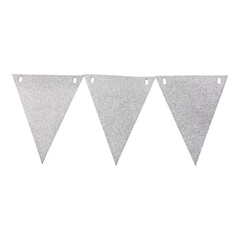 Triangel flagbanner silverglitter