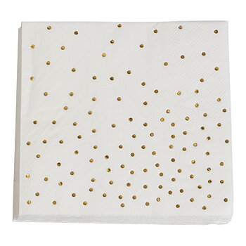 PAPER NAPKINS 33 x 33 CM DOTS GOLD 16-P