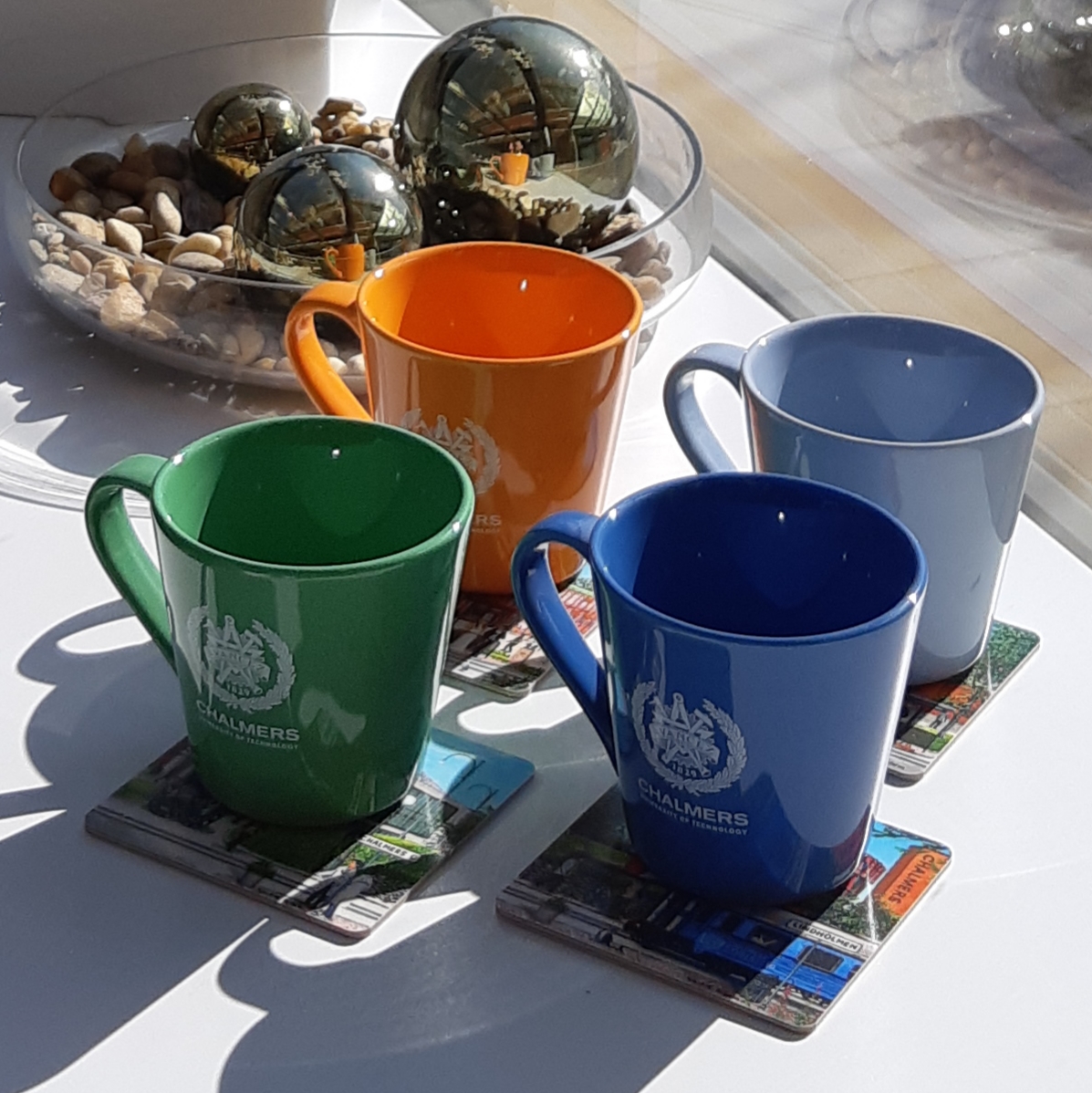 4 st Glasunderlägg med Chalmers motiv - 4