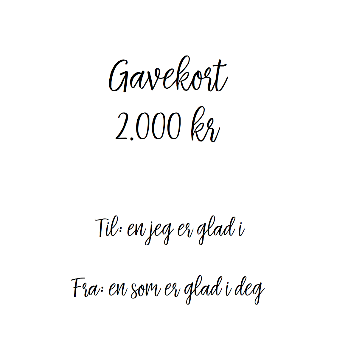 Gavekort 2.000 kr