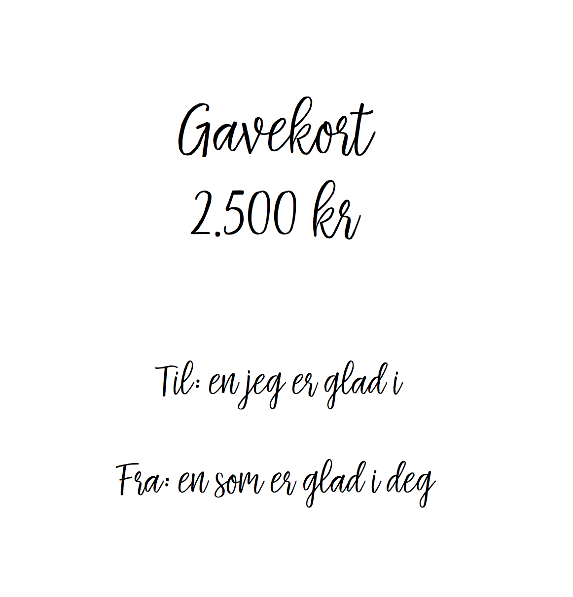 Gift card 2.500 Nkr