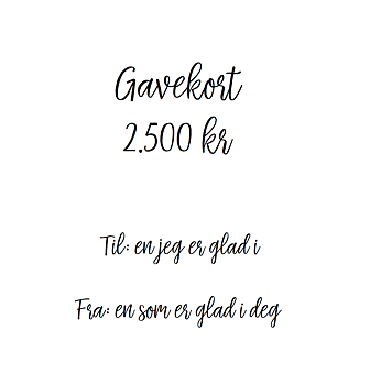 Gift card 2.500 Nkr