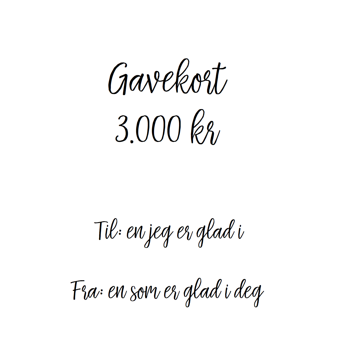 Gift card 3.000 Nkr