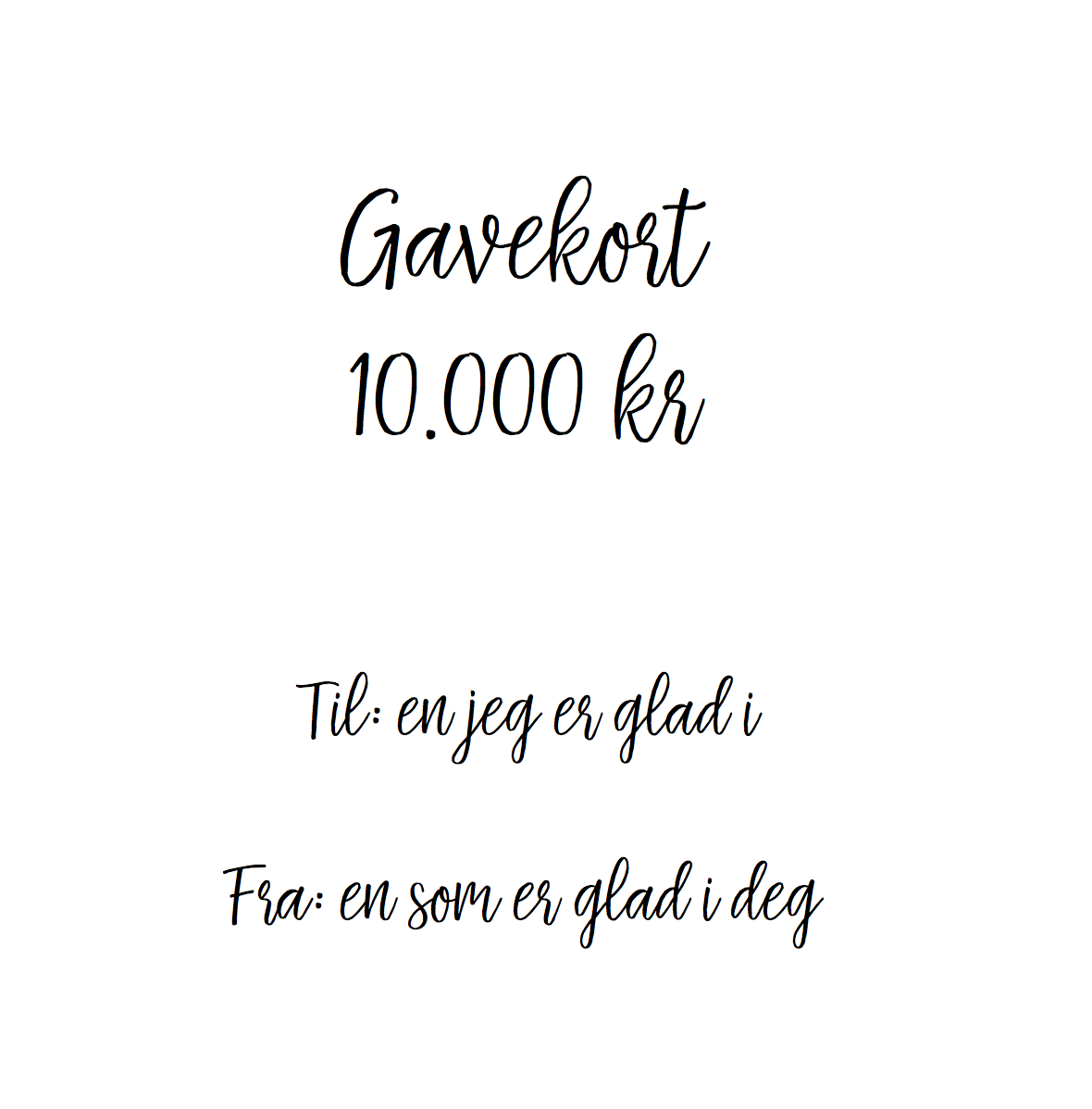 Gift card 10.000 Nkr