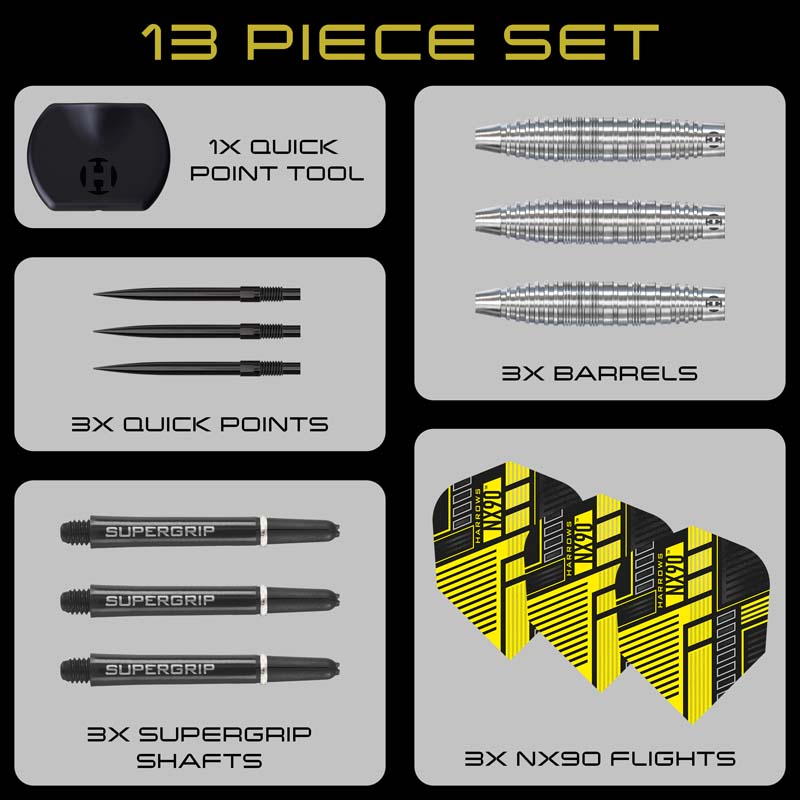 Harrows NX90 Bomb Quick Point 90% 25g - 6