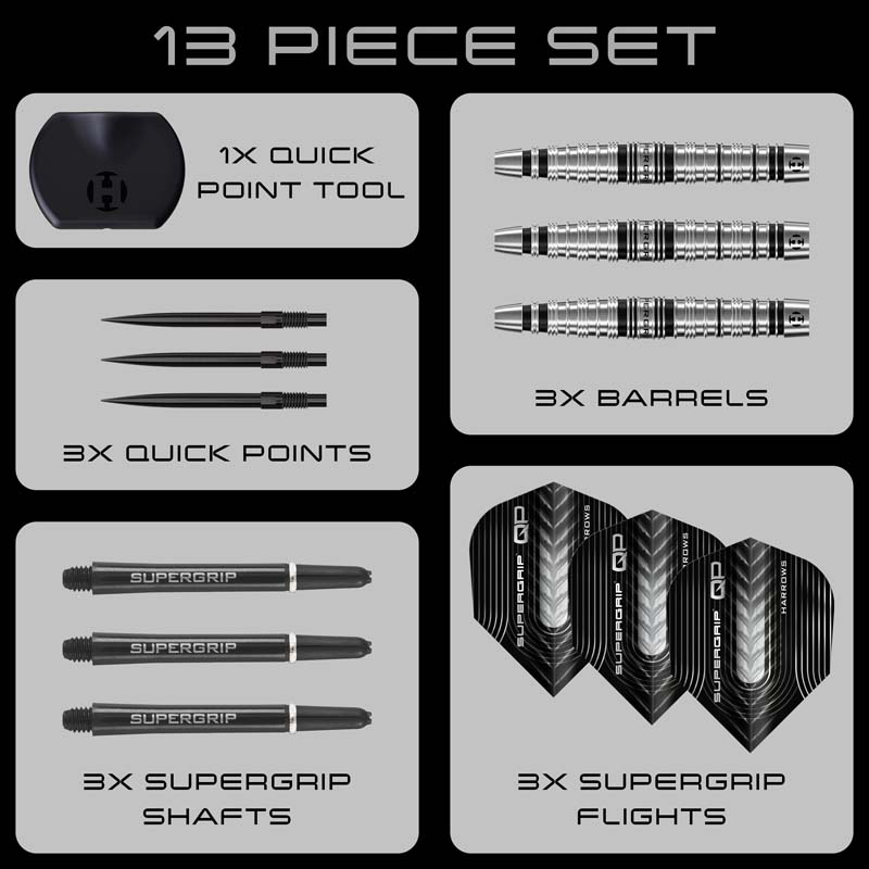 Harrows Supergrip Quick Point Torpedo 90% 24g - 6