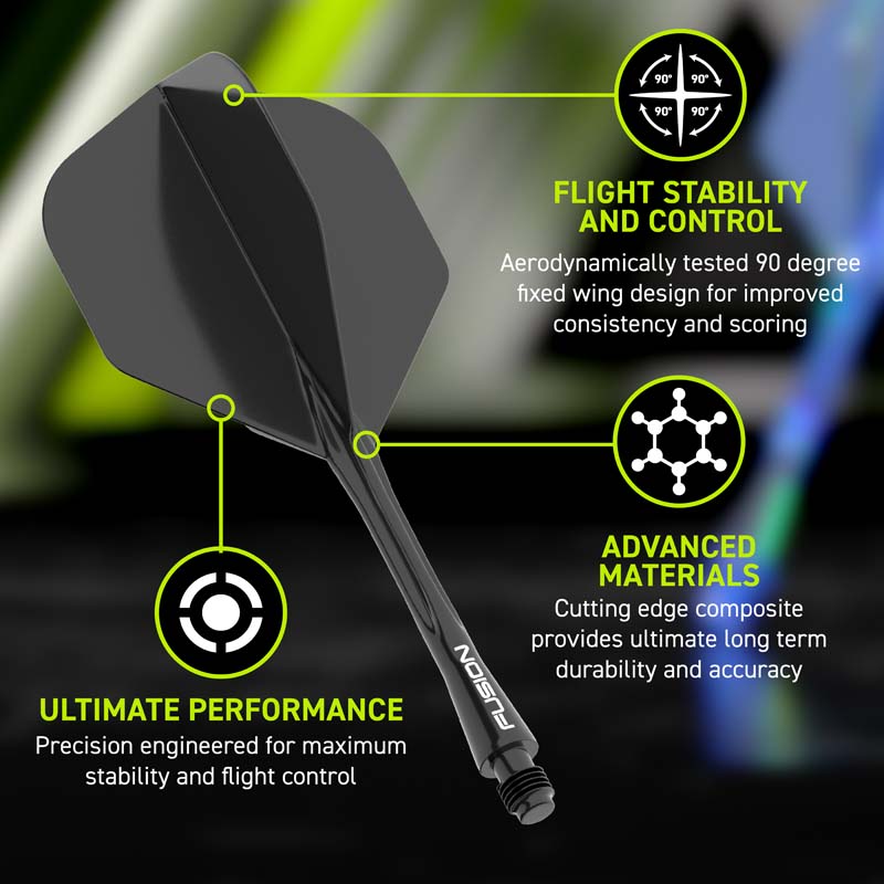 Winmau Fusion Shape/NO6 Black 28mm Inbetween - 3