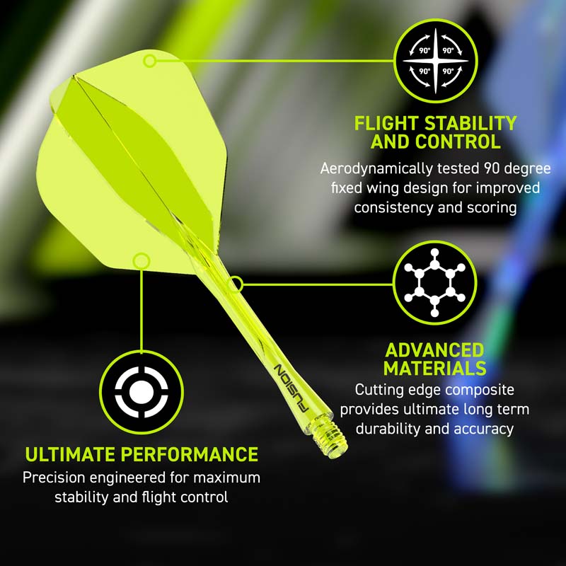 Winmau Fusion Shape/NO6 Yellow 28mm Inbetween - 3