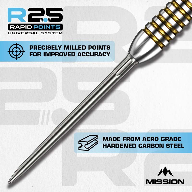 Mission R2.5 Rapid SM1 Dartspetsar Silver 35mm - 3