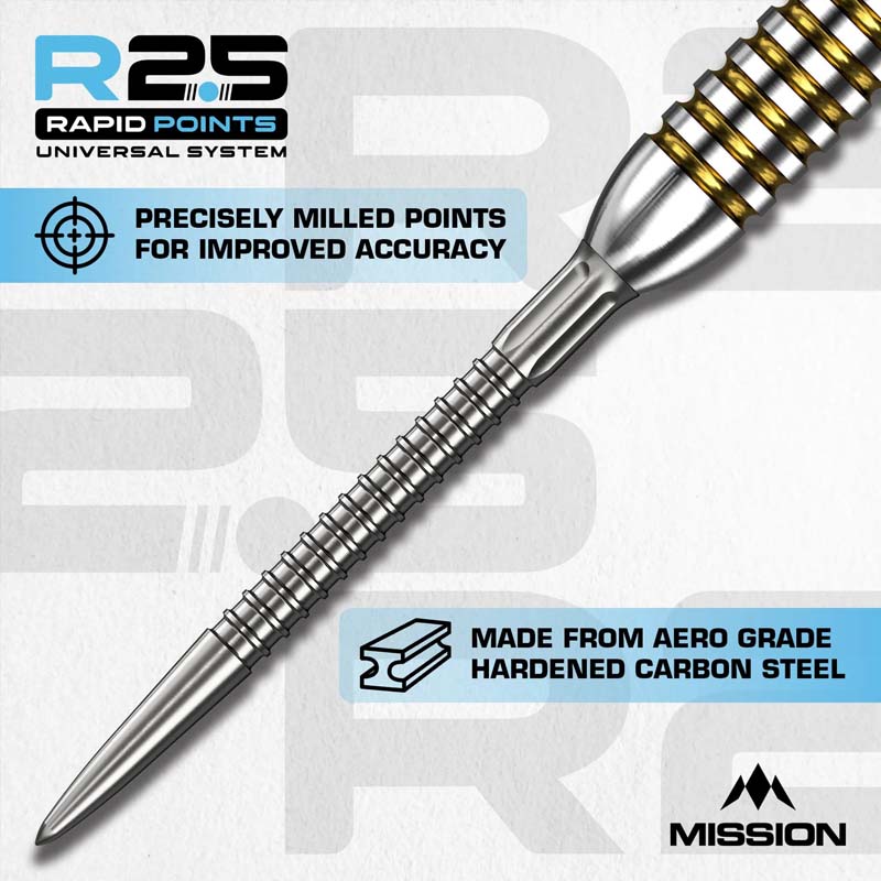 Mission R2.5 Rapid GV1 Dartspetsar Silver 35mm - 3