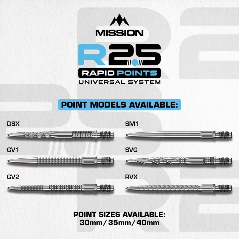 Mission R2.5 Rapid GV1 Dartspetsar Guld 30mm - 5