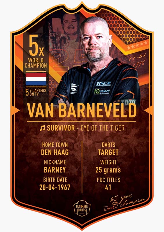 Ultimate Darts Card Raymond van Barneveld