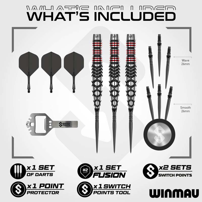 Winmau Fornax Switch Points Torpedo 90% 25g - 3