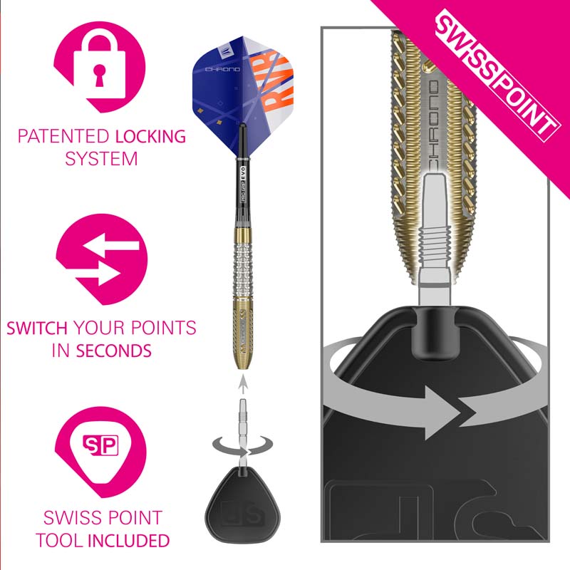ダーツ STEEL DARTS - RAYMOND VAN BARNEVELD 25g Target Raymond van Barneveld Chrono Swiss Point 95% 25g