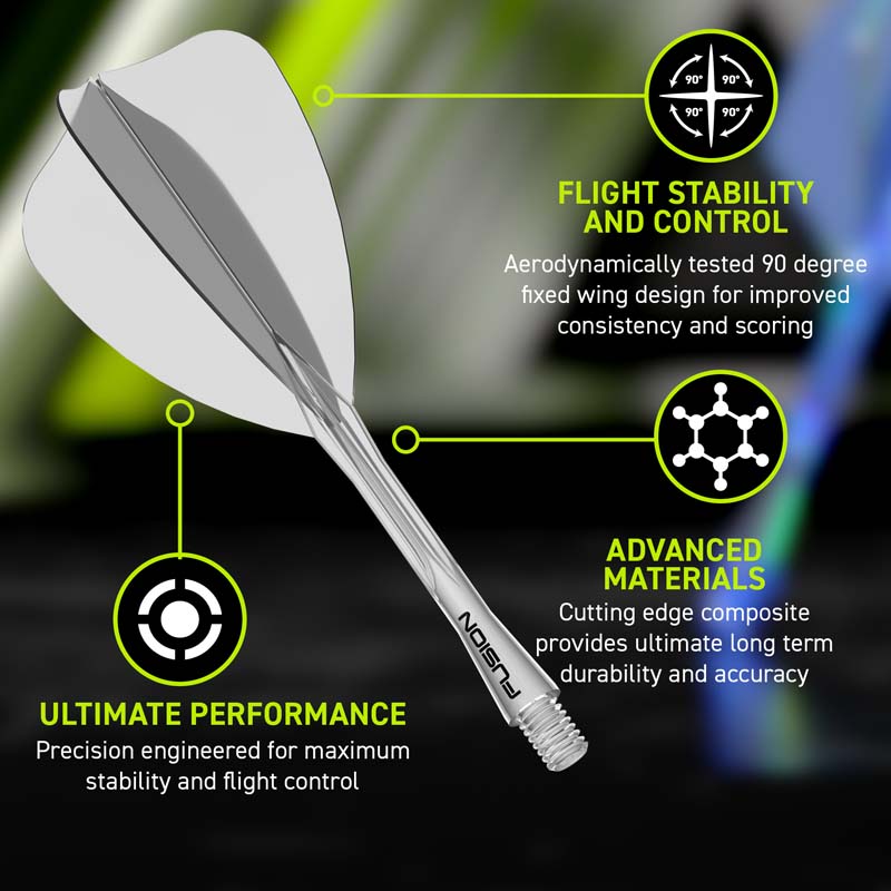 Winmau Fusion Arrow Transparent Clear 28mm Inbetween - 3