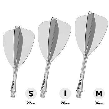 Winmau Fusion Arrow Transparent Clear 28mm Inbetween