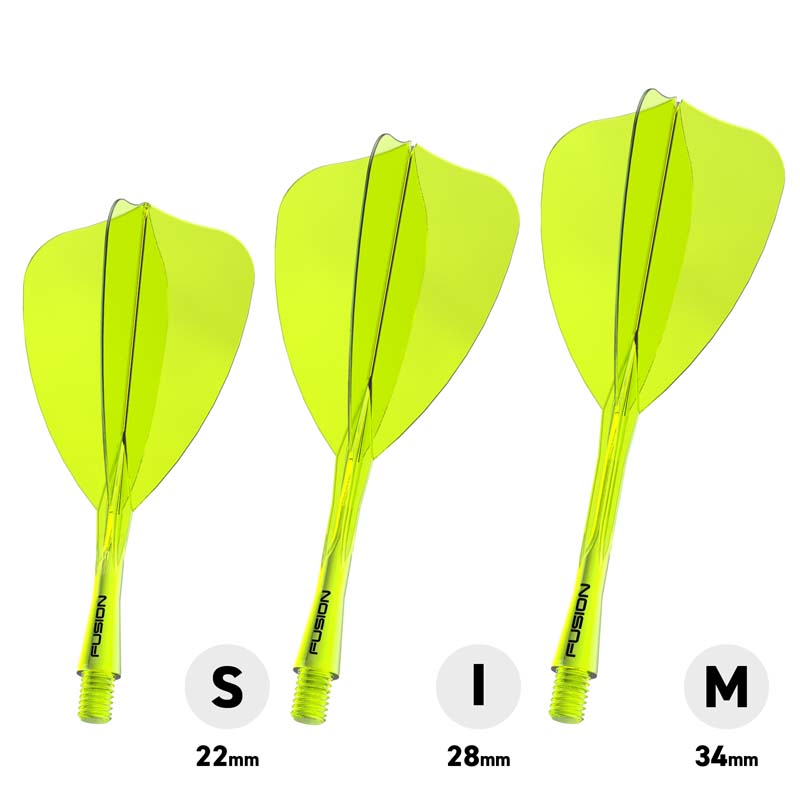 Winmau Fusion Arrow Transparent Yellow 28mm Inbetween - 2