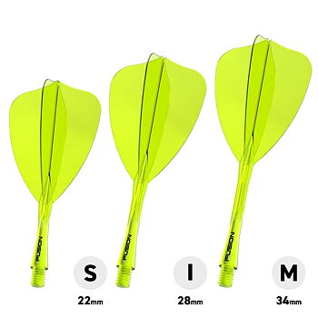 Winmau Fusion Arrow Transparent Yellow 28mm Inbetween