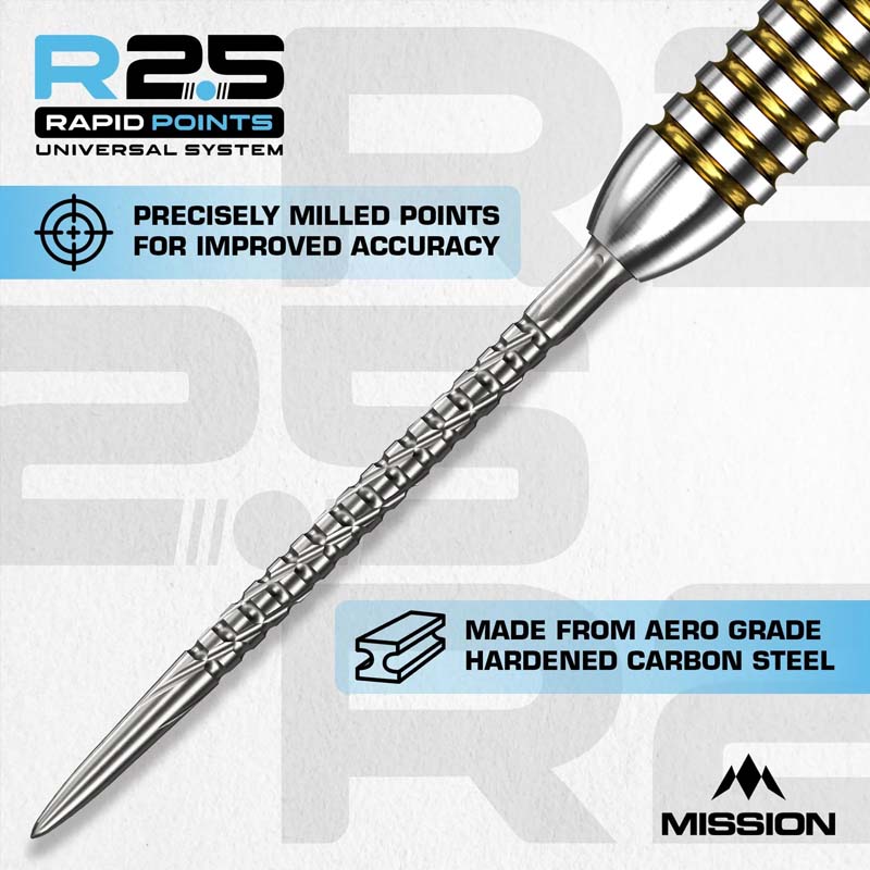 Mission R2.5 Rapid SC1 Dartspetsar Silver 40mm - 4