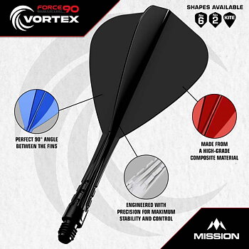 Mission Force 90 Vortex Svarta Kite Mellan