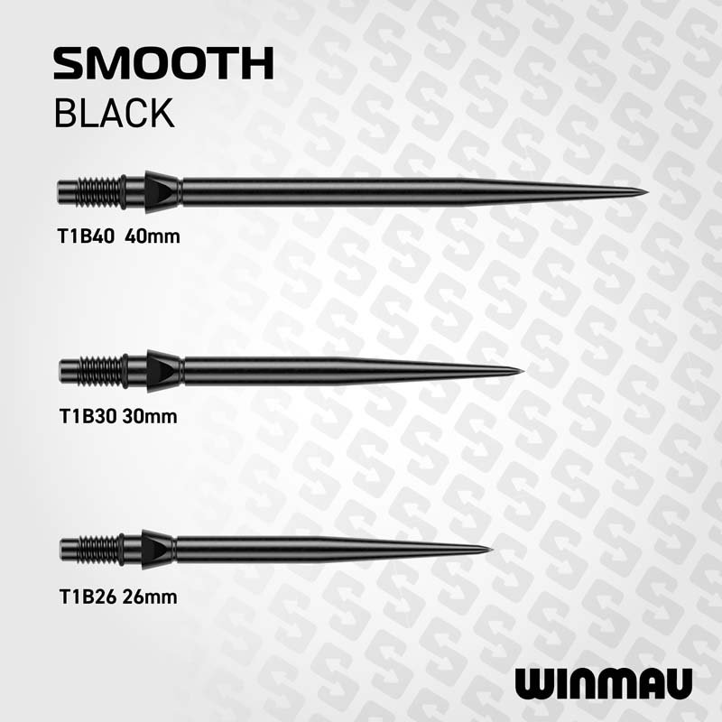 Winmau Switch Point Smooth Black 40mm - 5