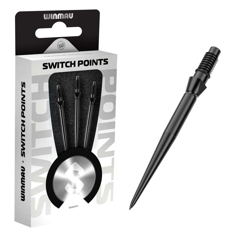 Winmau Switch Point Smooth Black 40mm - 3