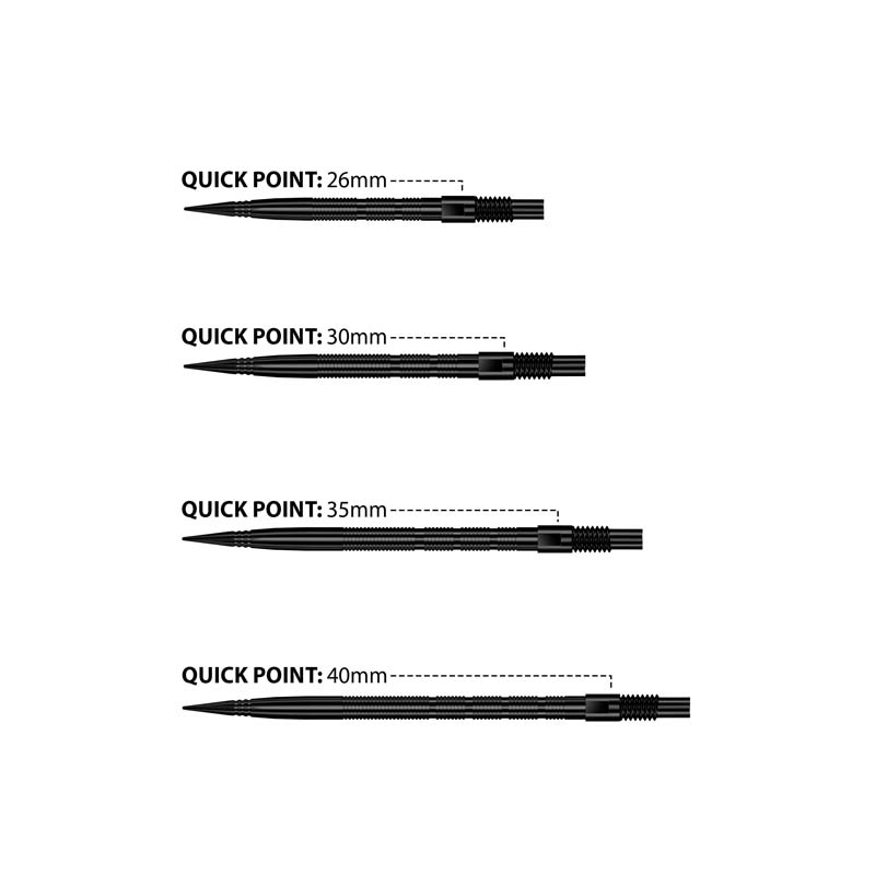Harrows Micro Ridge Quick Point Svarta 30mm - 3
