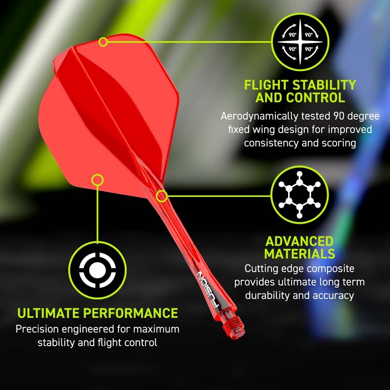 Winmau Fusion Standard/NO2 Red 22mm Short - 3