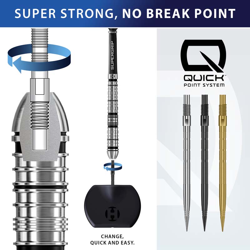 Harrows Micro Ridge Quick Point Silver 30mm - 2